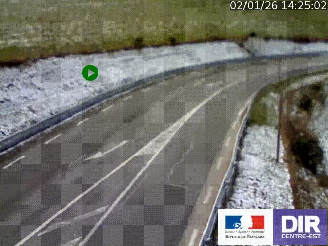 Webcam sur le col Pin Bouchain, vue orientée vers Roanne, en provenance de Lyon sur la nationale 7 (N7)