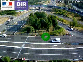 Webcam traffic à Grenoble-sud sur l'autoroute A480. Vue orientée vers l'entrée et la sortie de Grenoble