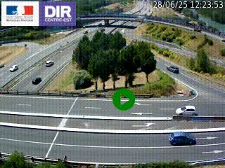 Webcam traffic à Grenoble-sud sur l'autoroute A480. Vue orientée vers l'entrée et la sortie de Grenoble