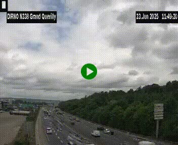 Webcam routière sur N338 à hauteur de Grand-Quevilly en périphérie de Rouen. Vue orientée vers Rouen