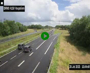 Webcam autoroute A150 à hauteur de La Vaupalière en périphérie de Rouen. Vue orientée vers Rouen