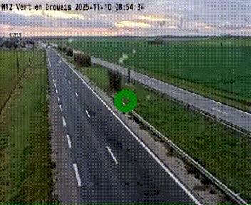Webcam à hauteur de Vert-en-Drouais sur la N12, en périphérie de Dreux. Vue orientée vers Alençon