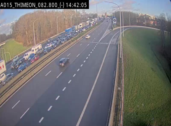 Caméra trafic Belgique - Thiméon - E42, jonction avec A54 (E420) direction La Louvière/Charleroi - BK 82.82