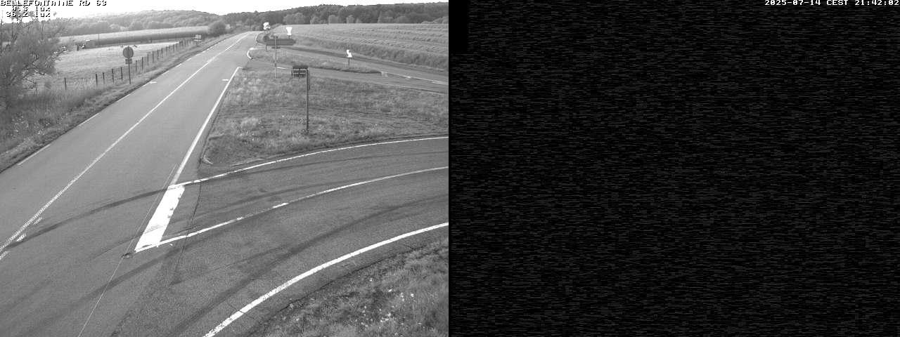 Webcam à Bellefontaine dans les Vosges à 552 mètres d'altitude sur la D63, à la jonction avec la D20A