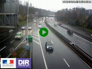 Caméra autoroute sur A6 - Valvert, près de Lyon, en direction de Paris, à hauteur de la sortie 36 Porte du Valvert