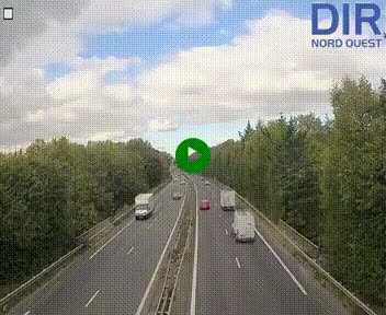 Webcam sur le périphérique de Caen (N814) à l'est de la ville, à Mondeville hauteur de la sortie 2, Presqu'île-Rives de l'Orne, au bout de l'autoroute A13