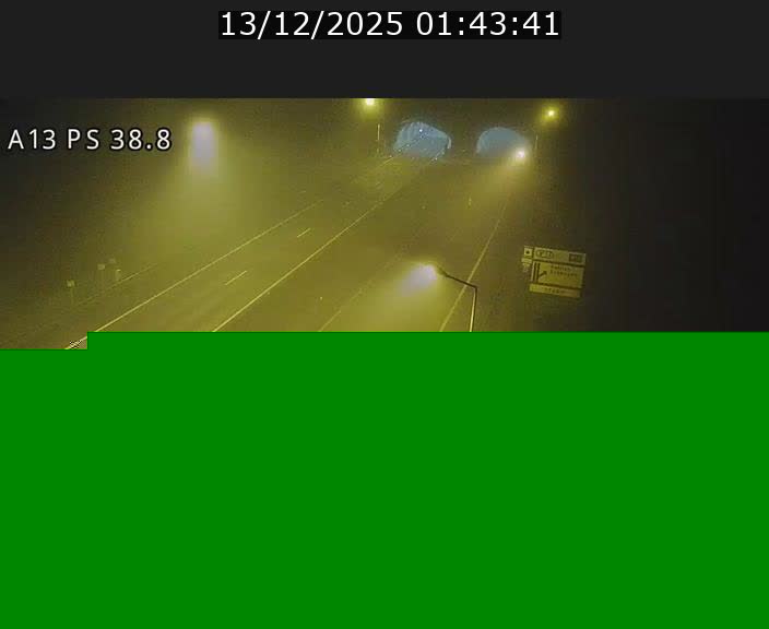 Webcam autoroute A13 à l'entrée ouest du tunnel Markusbierg à Schengen. Vue orientée vers Mondorf-les-Bains
