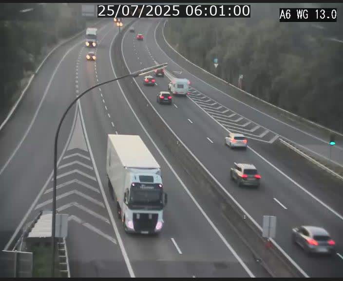 Traffic live webcam Luxembourg Mamer - A6 - BK 13 - direction Luxembourg/France/Allemagne