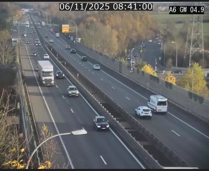 Traffic live webcam Luxembourg Croix de Cessange - A6 - BK 4.9 - direction Belgique