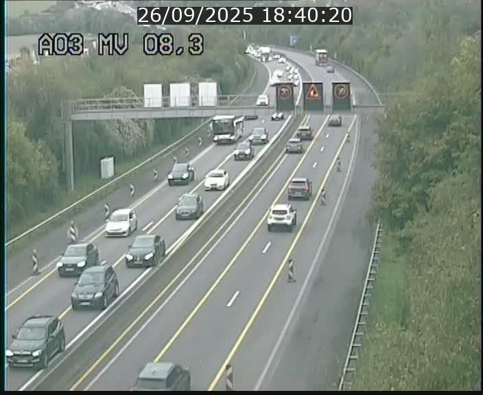 Webcam Autoroute après la Croix de Bettembourg en direction de Luxembourg sur l'A3