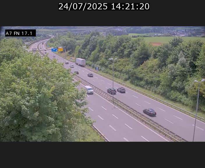 Caméra trafic Luxembourg - A7, Merscherbierg direction Mersch