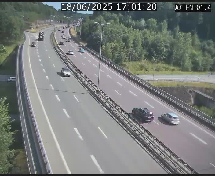 Caméra autoroute Luxembourg A7 - Tunnel Stafelter - direction Echangeur Grünewald