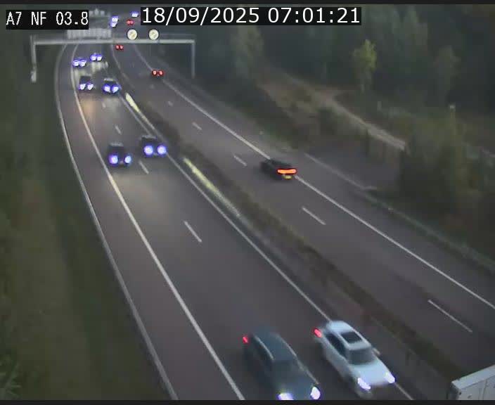 Webcam autoroute A7 au Luxembourg à la sortie du Tunnel Stafelter vers le Nord
