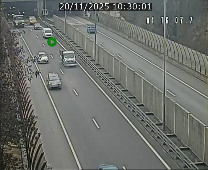 Traffic live webcam Luxembourg Kirchberg - A1 direction Luxembourg-ville - BK 7.7