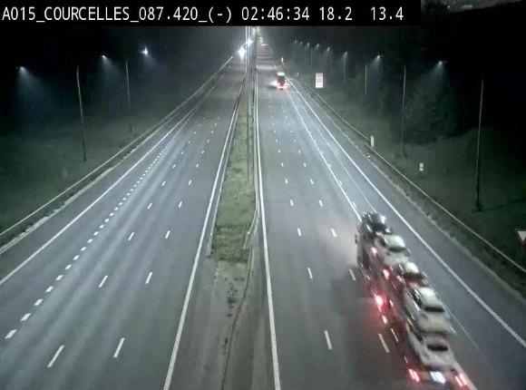 Webcam autoroute Belgique - Viesville - E42 direction Mons - BK 84.35