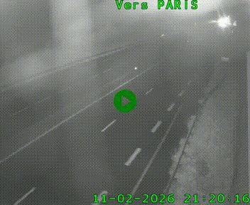 Caméra routière sur l'autoroute A20 à Saint-Hilaire-Bonneval, au sud de Limoges. Vue orientée vers Paris