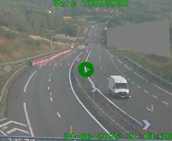 Caméra routière sur l'autoroute A20 à Noailles, en périphérie de Brive-la-Gaillarde. Vue orientée vers Toulouse