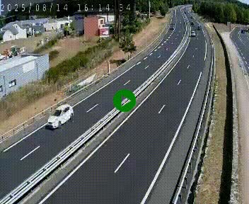Caméra autoroute A75 à hauteur du col du rocher blanc en direction de Montpellier