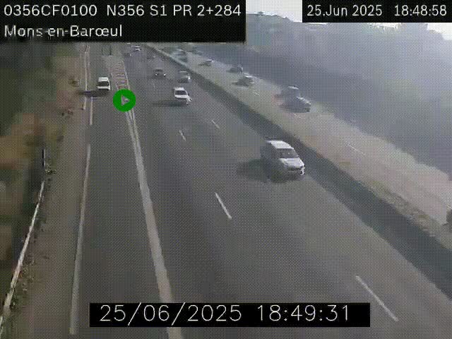 Webcam à l'entrée de Lille en direction du périphérique, à proximité de Mons-en-Baroeul sur la N356