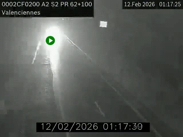 Webcam autoroute A2 à Valenciennes. Vue orientée vers Maubeuge et Mons (Belgique)