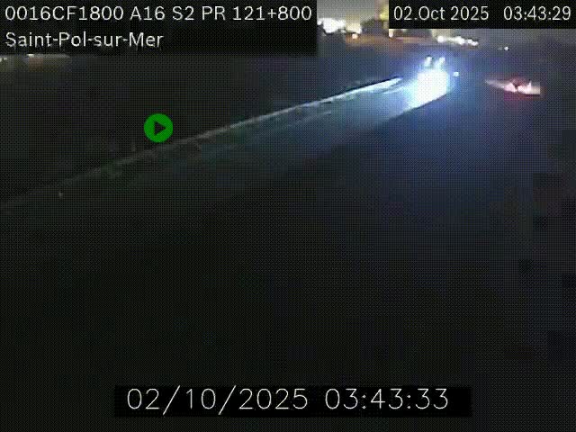 Webcam autoroute A16 à proximité de Dunkerque, à hauteur de la sortie Saint-Pol-sur-Mer. Vue orientée vers Calais