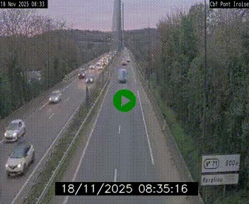 Webcam sur la N165 après le Pont de l'Iroise, à l'entrée de Brest