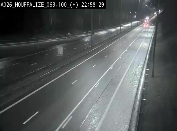 Webcam autoroute des Ardennes (E25/A26) à hauteur d'Houffalize. Vue orientée vers Baraque de Fraiture