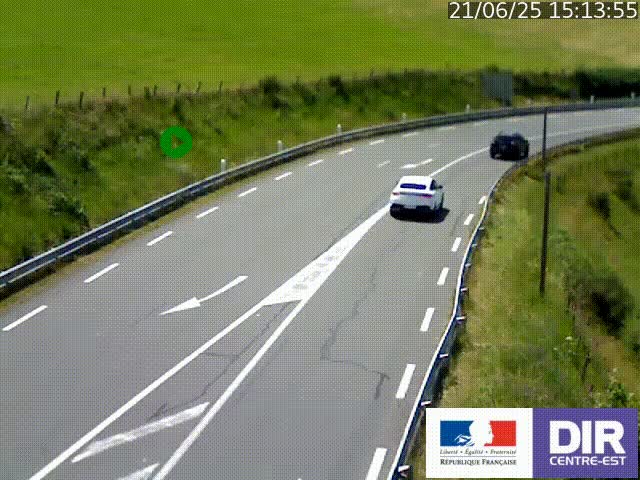 Webcam sur le col Pin Bouchain, vue orientée vers Roanne, en provenance de Lyon sur la nationale 7 (N7)