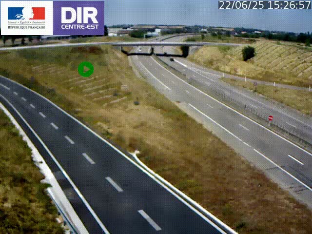 Webcam sur le contournement de Valence, sur la Nationale 7, caméra orientée vers Lyon