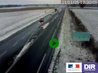Webcam routière sur la RN7 à hauteur de Toulon-sur-Allier, entre Moulins et Vichy