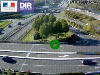 Webcam traffic à Grenoble-sud sur l'autoroute A480. Vue orientée vers l'entrée et la sortie de Grenoble