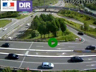 Webcam traffic à Grenoble-sud sur l'autoroute A480. Vue orientée vers l'entrée et la sortie de Grenoble
