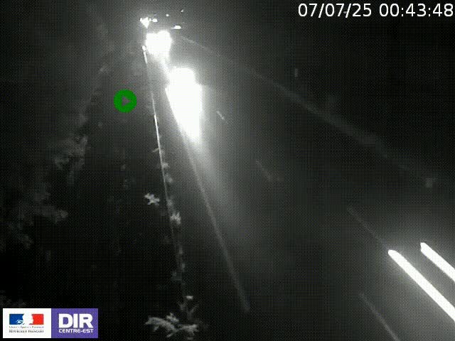 Webcam à Bron sur l'A43 à la jonction avec le boulevard périphérique de Lyon (D383). Vue orientée vers Lyon