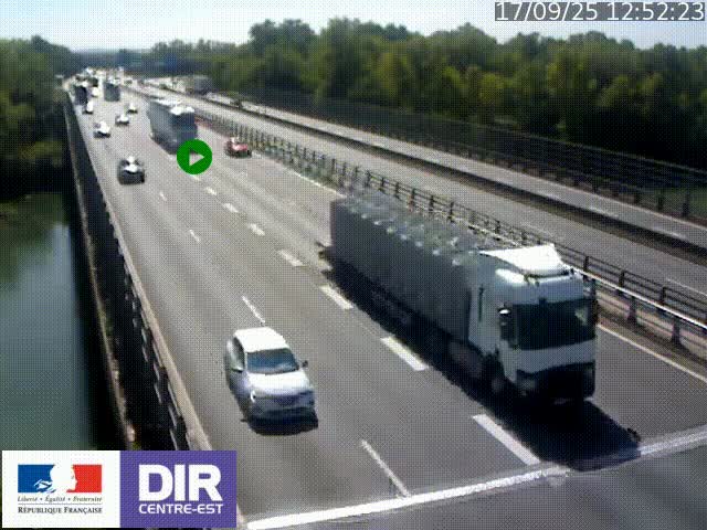Caméra trafic à la jonction entre l'A46 (Rocade-est de Lyon) et l'A42 à hauteur de Vault-en-Velin en direction de Marseille