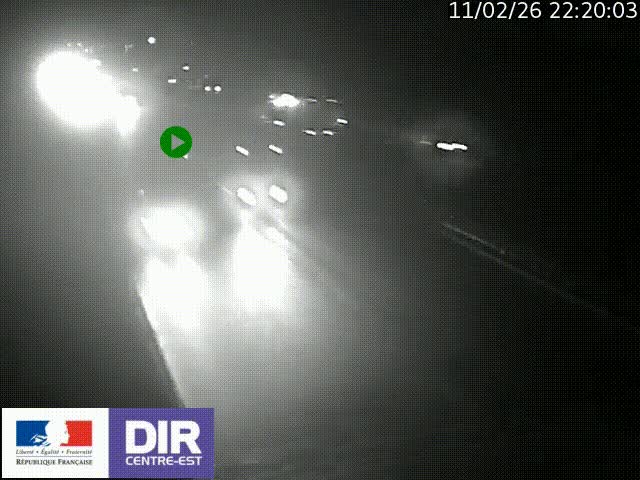 Caméra trafic à la jonction entre l'A46 (Rocade-est de Lyon) et l'A42 à hauteur de Vault-en-Velin en direction de Marseille