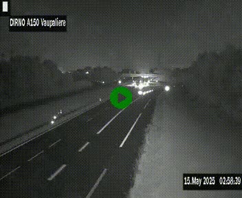 Webcam autoroute A150 à hauteur de La Vaupalière en périphérie de Rouen. Vue orientée vers Rouen