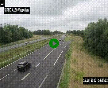 Webcam autoroute A150 à hauteur de La Vaupalière en périphérie de Rouen. Vue orientée vers Rouen