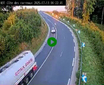 Webcam en haut de la Côte des Carreaux sur la N31 à Avesnes-en-Bray. Vue orientée vers Rouen