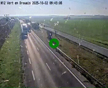 Webcam à hauteur de Vert-en-Drouais sur la N12, en périphérie de Dreux. Vue orientée vers Alençon