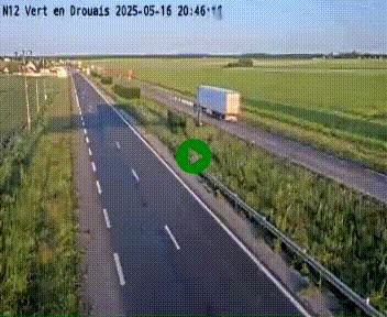 Webcam à hauteur de Vert-en-Drouais sur la N12, en périphérie de Dreux. Vue orientée vers Alençon
