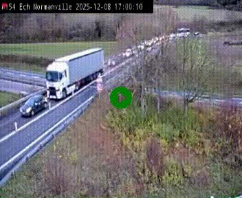 Webcam à hauteur du Leclerc Normanville sur la N154. Vue orientée vers Rouen