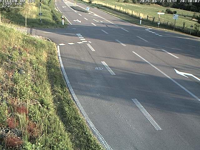 Webcam sur la RD164 à Tilleux. Vue orientée vers Neufchâteau