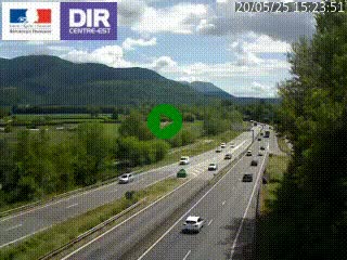 Caméra trafic à Meylan sur la Rocade-Sud de Grenoble en direction d'Aix-en-Provence