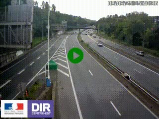Caméra autoroute sur A6 - Valvert, près de Lyon, en direction de Paris, à hauteur de la sortie 36 Porte du Valvert