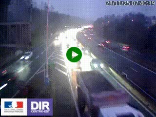 Caméra autoroute sur A6 - Valvert, près de Lyon, en direction de Paris, à hauteur de la sortie 36 Porte du Valvert