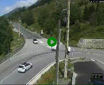 Webcam au carrefour de la croisade, à la jonction entre la N22 et la N320, avant le poste de douane franco-andorrane. Webcam à 1790 mètres d'altitude