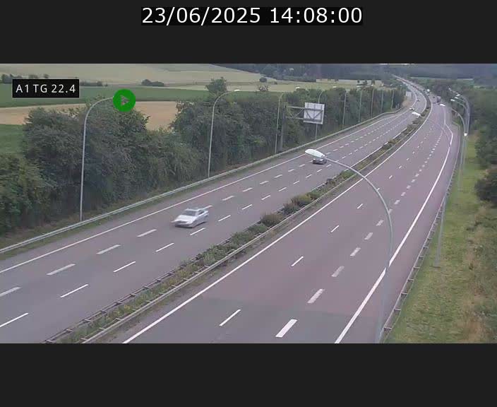 Traffic live webcam Luxembourg Flaxweiler - A1 direction Luxembourg - BK 22.4
