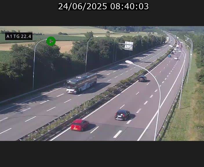 Traffic live webcam Luxembourg Flaxweiler - A1 direction Luxembourg - BK 22.4