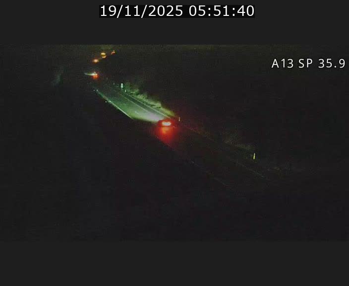 Webcam trafic sur A13 à l'entrée ouest du tunnel Markusbierg à Remerschen. Vue orientée vers Mondorf-les-Bains.
