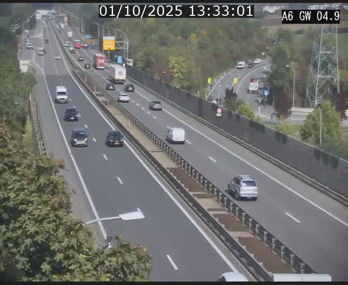 Traffic live webcam Luxembourg Croix de Cessange - A6 - BK 4.9 - direction Belgique